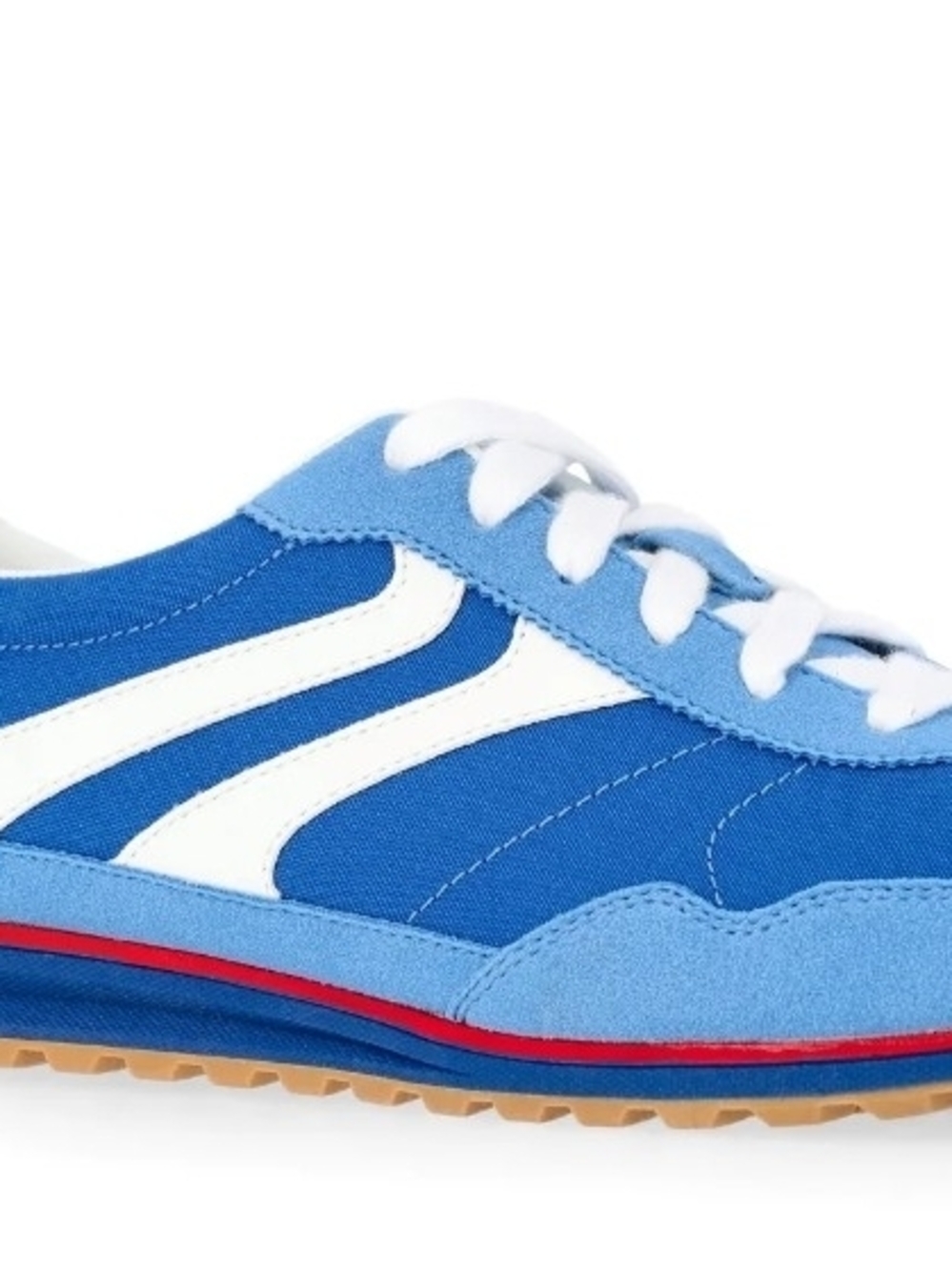 New No Boundaries Women's Retro Lace-Up Sneakers Blue White NWT Memory Foam